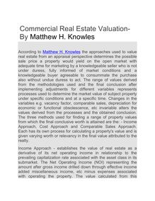 Commercial Real Estate Valuation- By Matthew H. Knowles