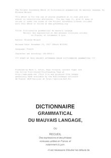 Dictionnaire grammatical du mauvais langage par Étienne Molard