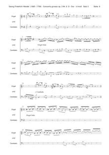 Partition orgue, Harpsicord, Concerto Grosso en D major, HWV 317