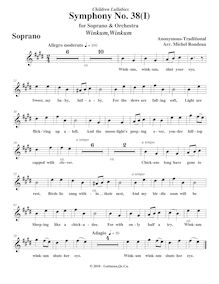 Partition Solo soprano, Symphony No.38  Children s Lullabies , E major