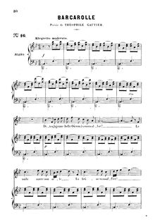 Partition complète, Barcarolle, B♭ major, Massé, Victor
