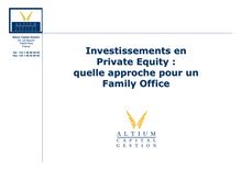 Investissements en Private Equity : quelle approche pour un Family ...