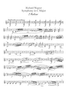 Partition violons II, Symphony en C, WWV 29, C Major, Wagner, Richard