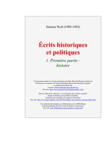 ecrits historiques - Écrits historiques et politiques