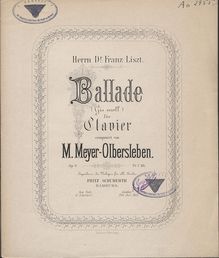 Partition complète, Ballade, G♯ minor, Meyer-Olbersleben, Max