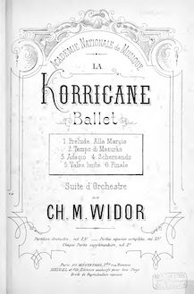 Partition complète, La korrigane, Suite d orchestre, Widor, Charles-Marie