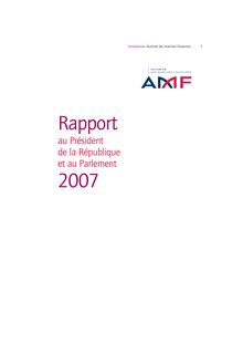 Autorité des marchés financiers : rapport annuel 2007
