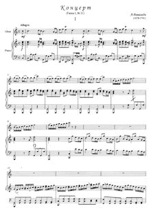 Partition de piano, hautbois Concerto, C major, Vivaldi, Antonio