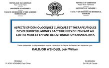 Pleuropneumonies bactériennes de l'enfant (Cameroun)