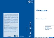 Formations - Evaluation du volet formation  : Plan triennal 1999 - 2002