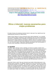 Grupo 11: Ética aplicada en Internet – Estudio de la ética hacker