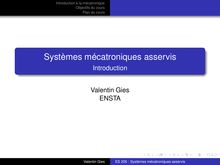 Systèmes mécatroniques asservis - Introduction