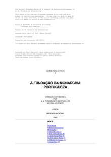 A fundação da monarchia portugueza - narração anti-iberica