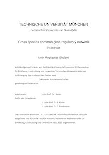 Cross species common gene regulatory network inference [Elektronische Ressource] / Amin Moghaddas Gholami