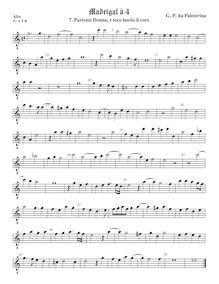Partition ténor viole de gambe 1, octave aigu clef, Madrigali a Quattro Voci par Giovanni Pierluigi da Palestrina