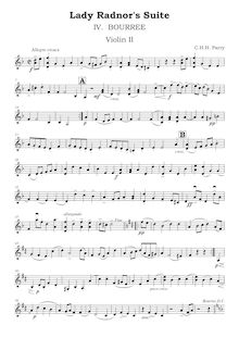 Partition violons II, Lady Radnor s , Suite in F major, F major
