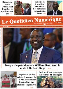 Le Quotidien Numérique d’Afrique n°2024 - Du mercredi 7 septembre 2022
