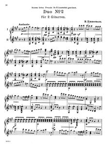 Partition complète, Duo No.2, D major, Zimmermann, H.