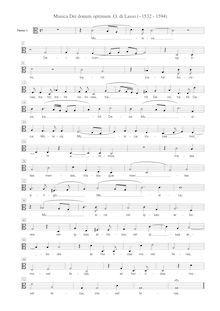 Partition ténor 1 , partie [C3 clef], Musica Dei donum optimi, Lassus, Orlande de