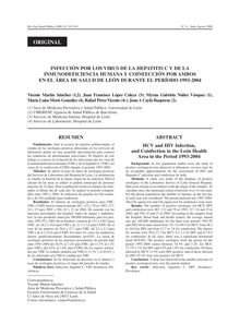 Infección por los Virus de la Hepatitis C y de la Inmunodeficiencia Humana y Coinfección por ambos en el área de salud de León durante el período 1993-2004 (HCV and HIV Infection, and Coinfection in the León Health Area in the Period 1993-2004)