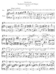 Partition de piano, Student violoncelle Concerto, Op.213