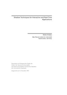 Shadow techniques for interactive and real-time applications [Elektronische Ressource] / Stefan Brabec