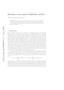 Geometry on arc spaces of algebraic varieties Jan Denef and Franc¸ois Loeser