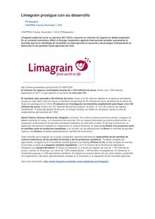 Limagrain prosigue con su desarrollo