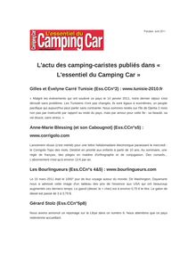 L actu des camping-caristes publiés dans « L essentiel du Camping Car »