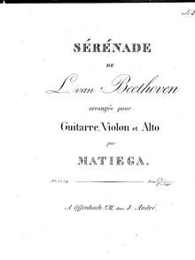 Partition parties complètes, Serenade pour corde Trio, Op.8, D major
