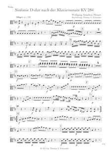 Partition altos, Piano Sonata No.6, Dürnitz Sonata, D major, Mozart, Wolfgang Amadeus