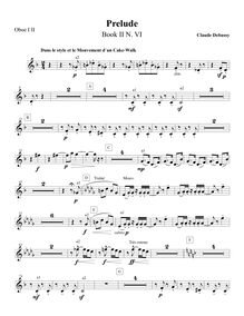 Partition hautbois 1/2, préludes (Deuxième livre), Debussy, Claude