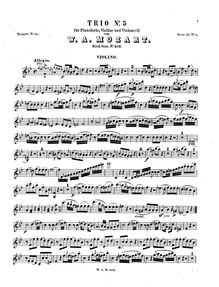 Partition de violon, Piano Trio, Piano Trio No.3, B♭ major