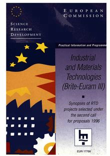 Industrial and materials technologies programme (BRITE-EURAM III 1994-1998)