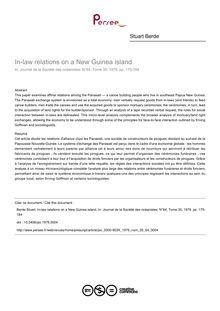 In-law relations on a New Guinea island - article ; n°64 ; vol.35, pg 175-184
