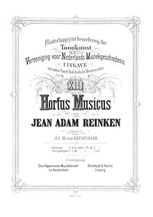 Partition Title page, compositeur s portrait, editor s preface (nl), Hortus Musicus