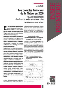 Les comptes financiers de la Nation en 2000 - Nouvelle accélération des financements au secteur privé 