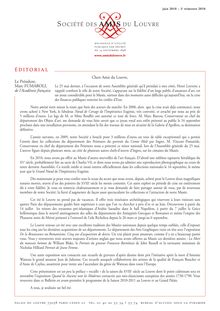 Bulletin des Amis du Louvre du 3ème trimestre - ÉDITORIAL
