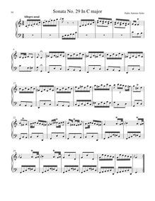 Partition Sonata R.29 en C major, clavier sonates R.21–30, Soler, Antonio