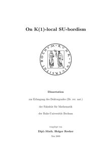 On K(1)-local SU-bordism [Elektronische Ressource] / vorgelegt von Holger Reeker