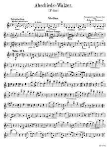 Partition de violon, Abschieds-Walzer, Op. posth., Strauss Jr., Johann