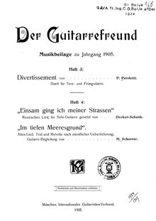 Partition complète, Divertissement pour Two Guitars, Divertissement für Terz- und Prim-Guitarre