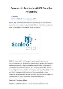 Scaleo chip Announces OLEA Samples Availability