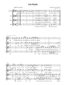 Partition complète (alto notation, SATB enregistrements), Fair Phyllis