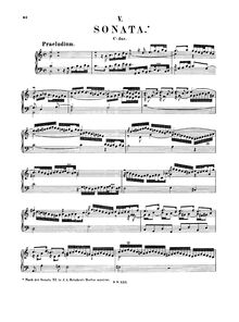 Partition complète, Sonata, C major, Bach, Johann Sebastian