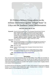 Le rapport de l UE sur la lutte militaire contre le trafic de migrants