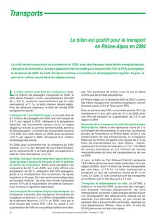 Le bilan est positif pour le transport en Rhône-Alpes en 2006