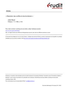 PDF 2,3 Mo - Résolution des conflits et crise de décision