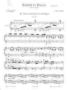 Partition Piano 1, Samson et Dalila, Op.47, Opéra en trois actes