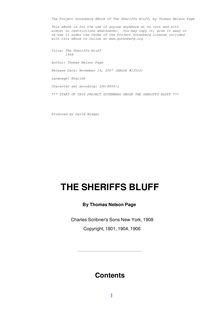 The Sheriffs Bluff - 1908